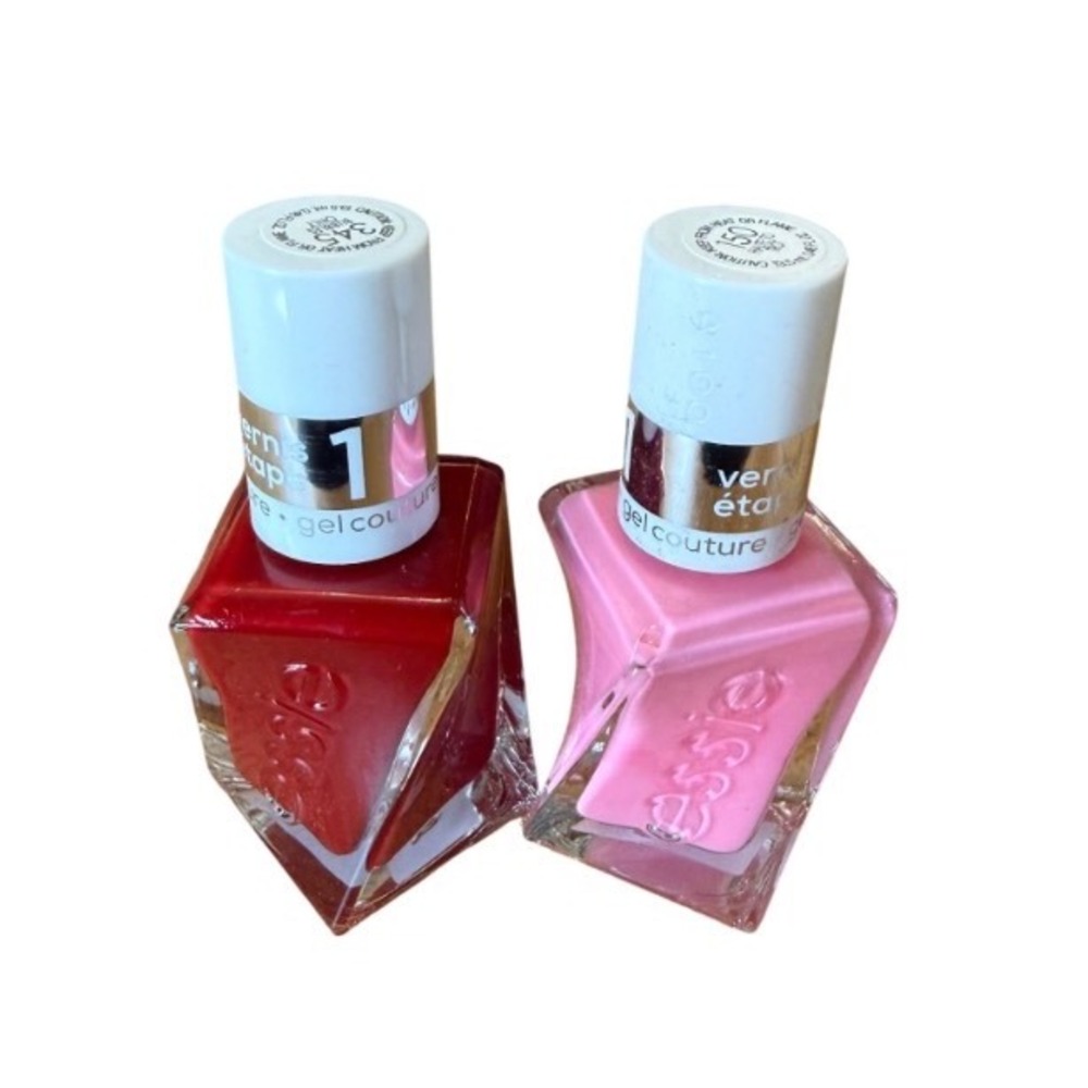 NEW Essie 2 Pack Pink Red Haute of Trot & Bubbles Only Gel Couture